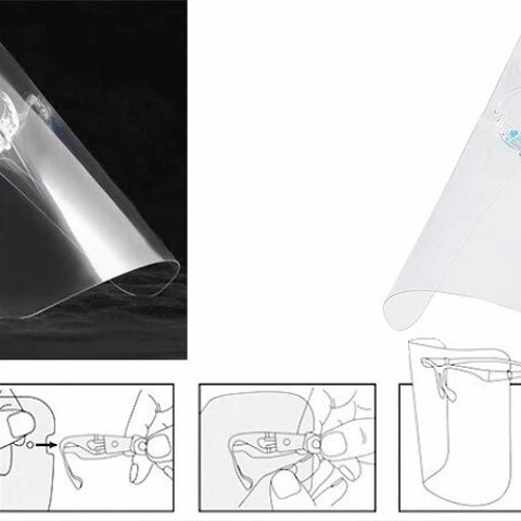 メガネ一体式フェイスシールド専用の交換用シールド（5枚）  / 1セット #16036*シールドのみ