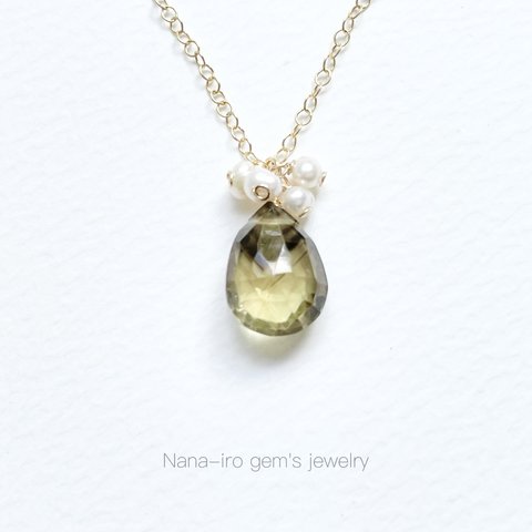 ＊1点もの＊14kgf lemonsmokyquartz necklace