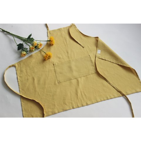 リネンエプロン　【Standard apron】 Light yellow