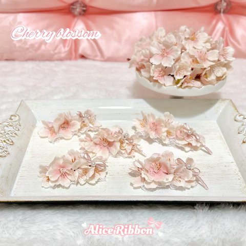 ありすりぼん🎀 桜 さくら 犬用 リボン バレッタ ペット用 軽量 軽い 犬 猫 