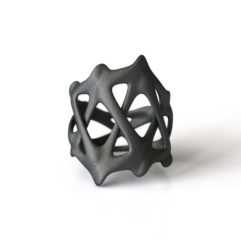 【送料無料】CARPAL RING Matt Black Steel | 3d Printed Jewelry