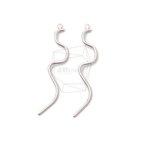 PDT-2045-MR【2個入り】ワイヤーカーブペンダント,Wire Drawing Curved Pendant