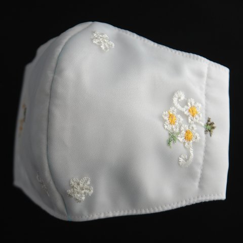 チュールレース 立体 マスク 刺繍 ホワイト フラワー 花柄 ブライダル ウェディング ドレス レース 人気 可愛い 母の日 LASE-FLORET-Y