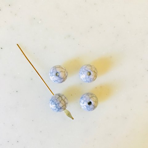 Grey White Marble 10mm Beads