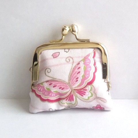 ■角型■小さいがま口：ちっちゃいがま口：角266：かわいいがまぐち：小さい財布：littlie purse：蝶,桜,butterfly,sakura