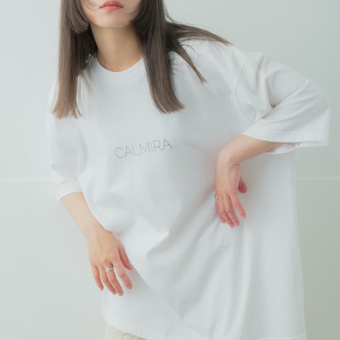 CALMIRA【青髪】Tシャツ　スウェット　ロンT　ビッグシルエット　オーバーサイズ  ホワイト　白　　