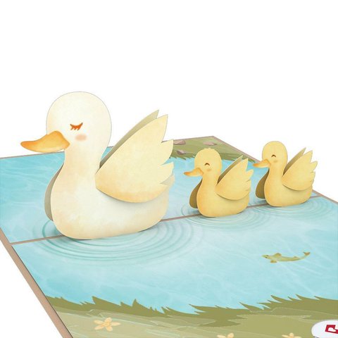 ポップアップグリーティングカード　Ducklings