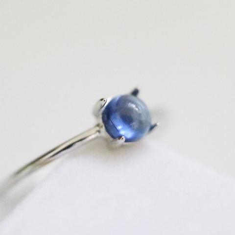 （Silver925）宝石質カイヤナイトのシルバーリング（4mm）