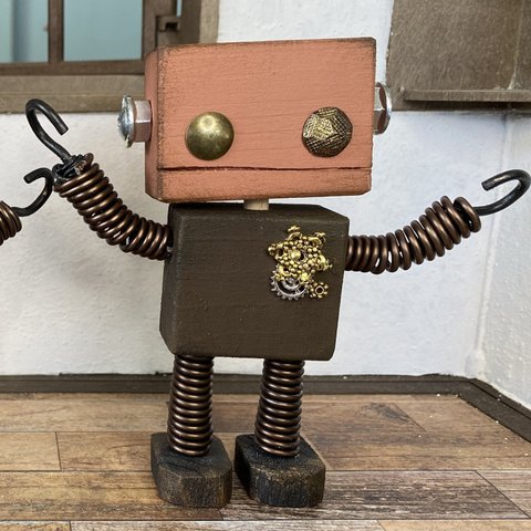 木のロボットlucky君　単品(B-7)