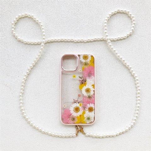 可愛くてお洒落な押し花ケース！スマホショルダー iPhoneケース