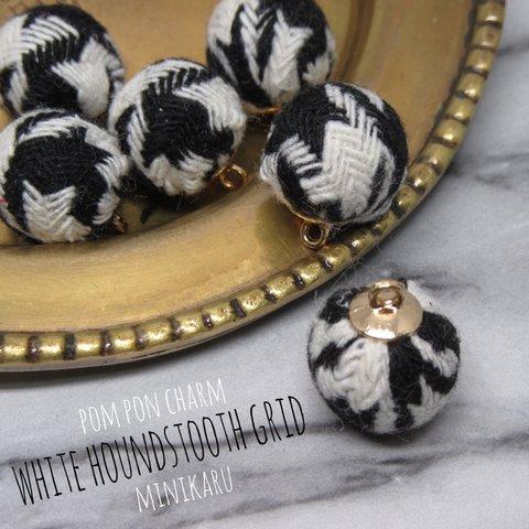  w)Houndstooth grid charm～ 6pcs