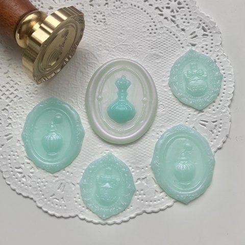 perfume クリアグリーン　シーリングスタンプシール　5枚セット 