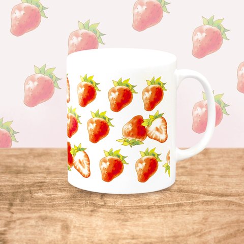 送料無料●Strawberry MAG｜苺のマグカップ 春 フルーツ