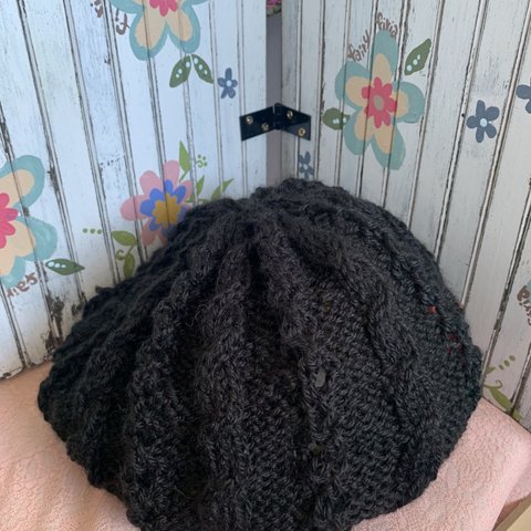 [あったかもふもふ手編み鍵編みのベレー帽6