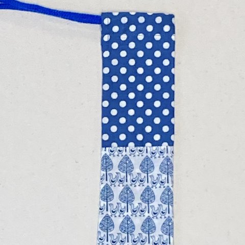 108.箸・歯ブラシ入れ　巾着袋　ブルー　20×6