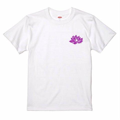 文鳥Tシャツ ＃116 ワンポイントロータスと文鳥【受注生産】