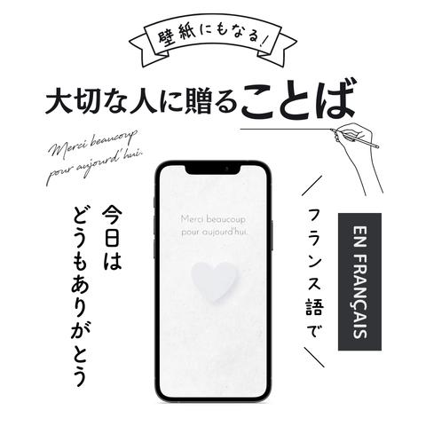 スマホ壁紙にもなる大切な人に贈ることば「今日はどうもありがとうございました②」(フランス語の待ち受け画像）