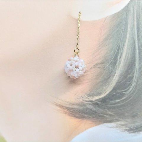 ピンクオパールピアス　Sun floren