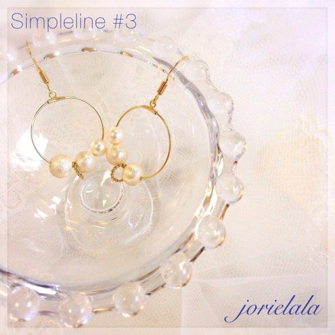 コットンパールサークルチャームピアス/Simpleline #3