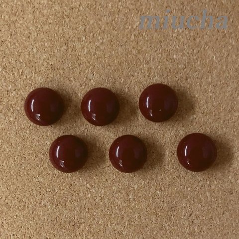 レトロ マーブル サークル ボタン ブラウン 17.5mm 6個セット ad-018