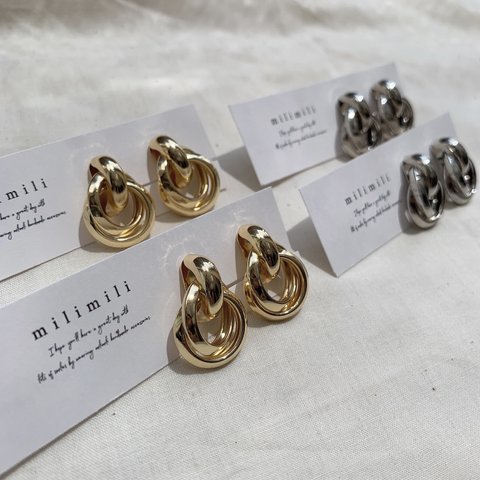 【再入荷】3 ring design earring