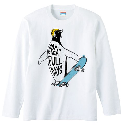 [ロングスリーブTシャツ] SK8 Penguin