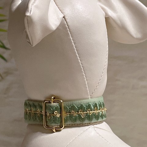 【インド刺繍リボン】わんこの首輪/ハーネス20mm巾(３色あり)/c20-78910