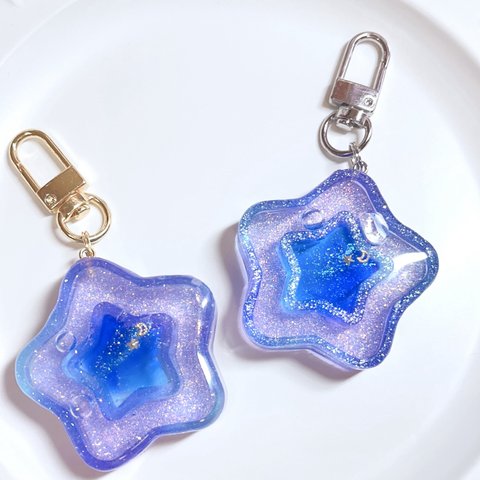 Galaxy glitter key ring/シェイカーキーホルダー