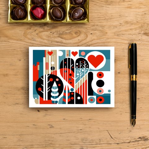 バレンタイン　ポストカード２枚セット　Valentine