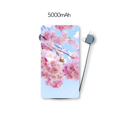 桜89 Qi対応ケーブル収納型モバイルバッテリー