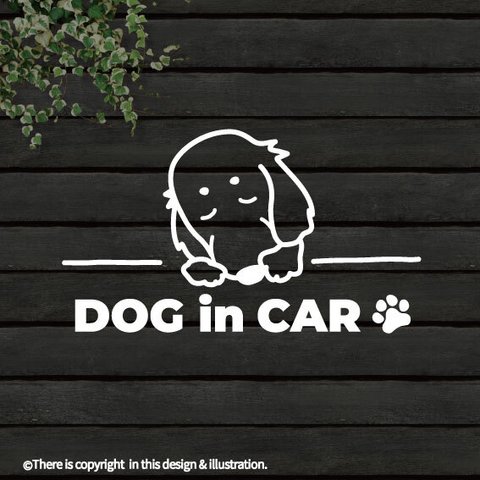 DOG IN CAR/ ダックスフンド/B【カッティングステッカー】手書きわんこ