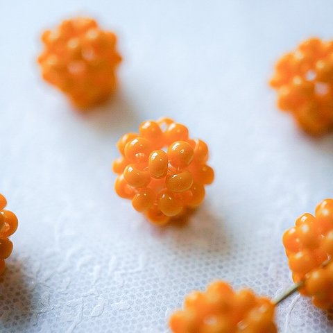 《ビーズボール》フレッシュオレンジ【６個】8mm
