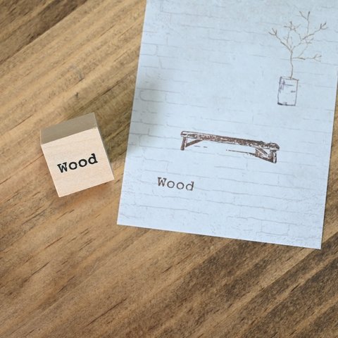 タイプライター風テキスト「Wood」 [ラバースタンプ]