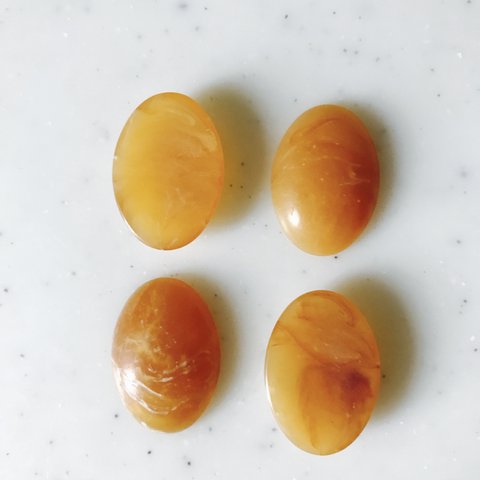 Vintage Amber Marble Oval Cabochons 《357》