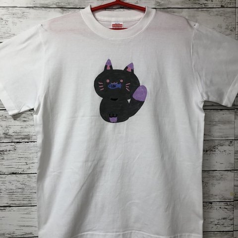 Tシャツ　グレーねこ　男女兼用　ＳＭＬサイズ　　Ｌサイズはありません。