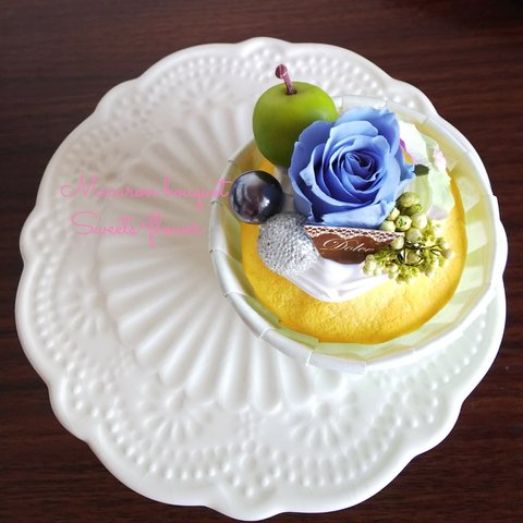 プチギフトにオススメ♡カップケーキフラワー🌹ブルー  クリアケース入り