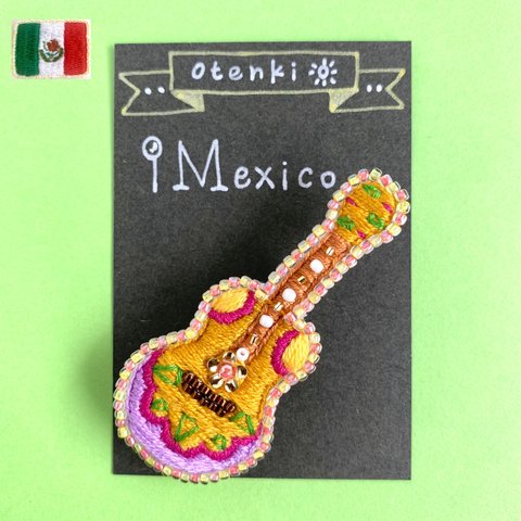 【刺繍ブローチ】メキシコ / ギター 
