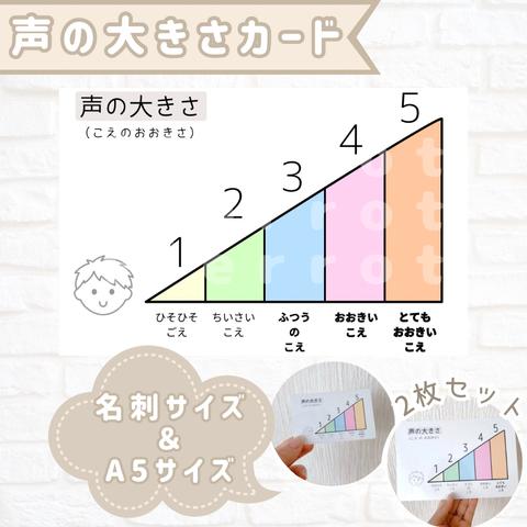 声の大きさカード　2枚セット　視覚支援