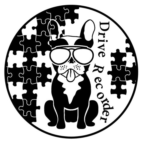 カッティングシート circle bulldog ステッカー 犬 ドラレコ ドライブレコーダー 防犯 車外アクセサリー ブルドッグ パズル イラスト