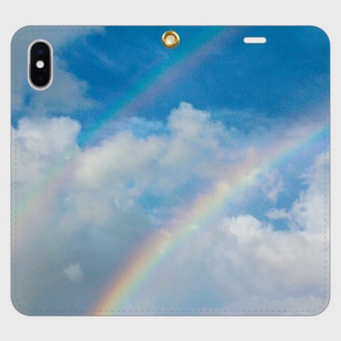 『Two rainbows』ベルト帯無し 手帳型スマホケース【全機種対応 / iPhone、Android】.