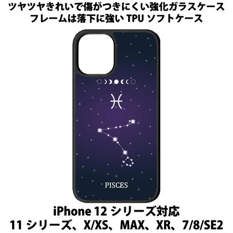 送料無料 iPhone13シリーズ対応 背面強化ガラスケース 星座12 魚座
