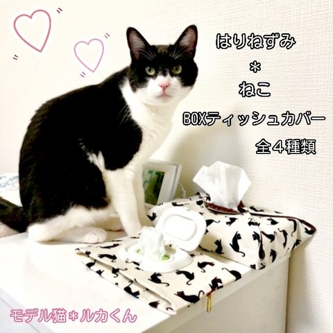 在庫のみ【SALE980円→500円】はりねずみ＆ねこ＊BOXティッシュカバー＊全４種類