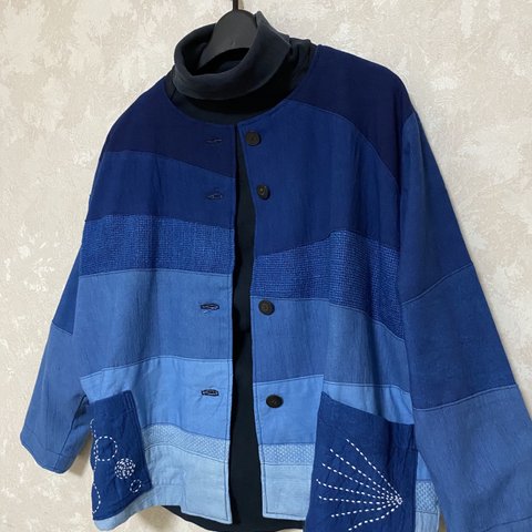 藍染めジャケット(グラデーション)