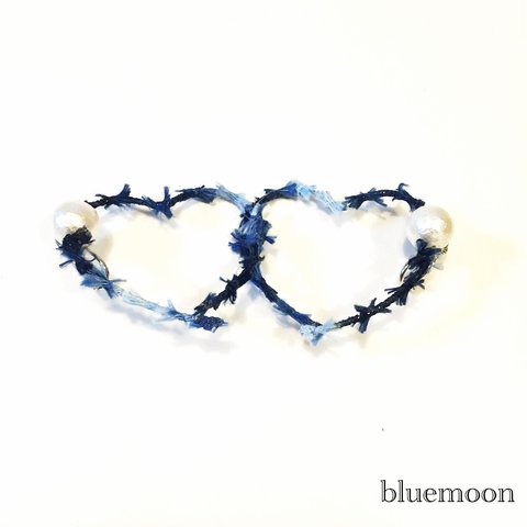  blue hart hoopイヤリング♡ ブルーハートフープイヤリング♡