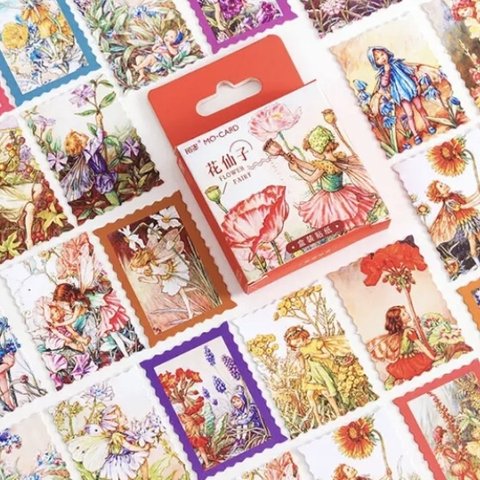 【資材】切手型シール　妖精ボックス