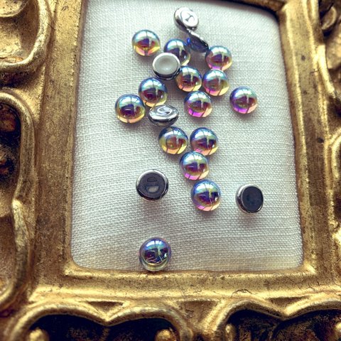 【5コセット】JIRI＊IVANA #czech beads #チェコビーズ cabochon 8㍉　metalic iridescent