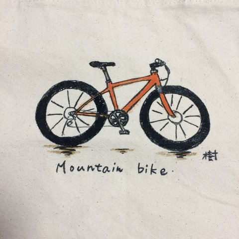 マウンテンバイクイラストトートバッグ