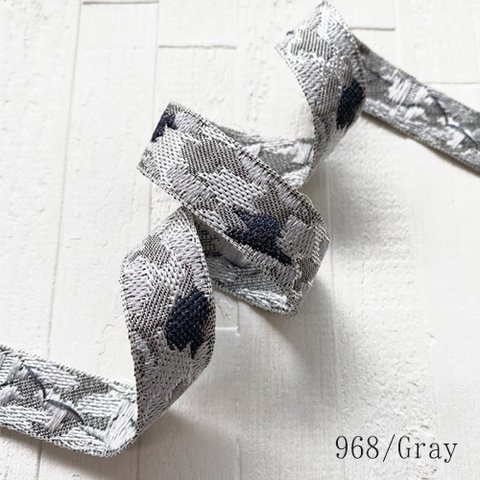 《1メートル》カモフラージュ リボン #968/Gray【F-7116-20mm】