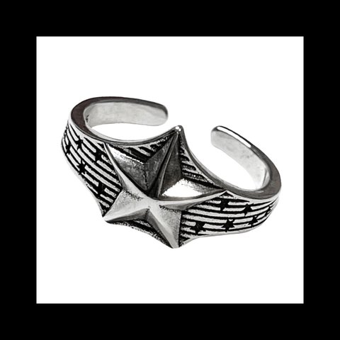 再販 silver925【funky_STAR RING】シルバー silverリング 指輪 ユニセックス メンズ ヴィンテージ 病みかわいい ダーク スター 星 パンク ロック ストリート