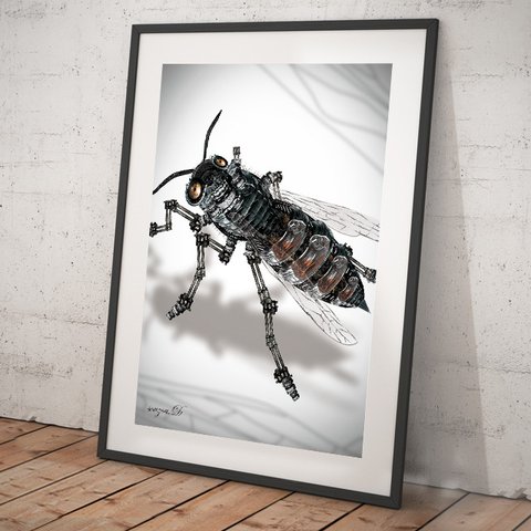 A1グラフィックアートポスター「bee02」